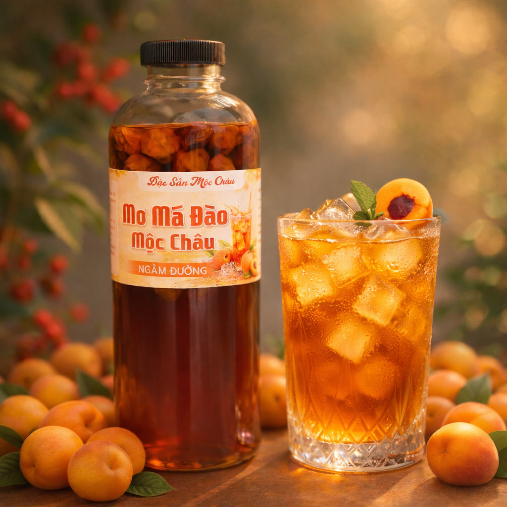 Mơ má đào ngâm đường Mộc Châu