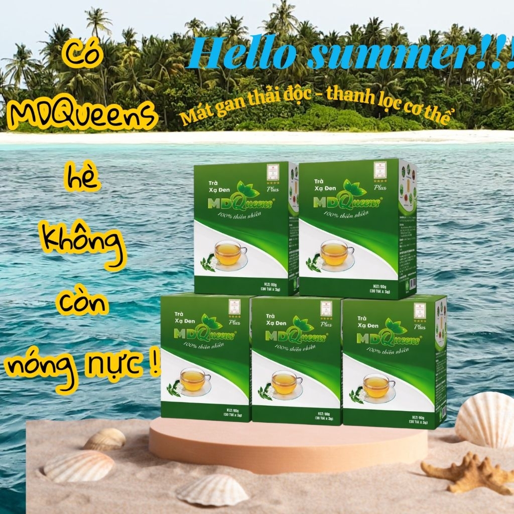 Combo 5 hộp & 10 Hộp Trà Xạ Đen MDQueens 90g - mát gan thải độc thanh lọc cơ thể. Trà Túi Lọc