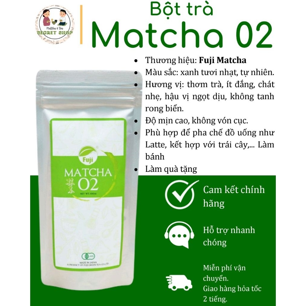 Bột Matcha 02 FUJI nhập khẩu chính hãng Nhật Bản - Fuji Matcha - SECRET SHOP