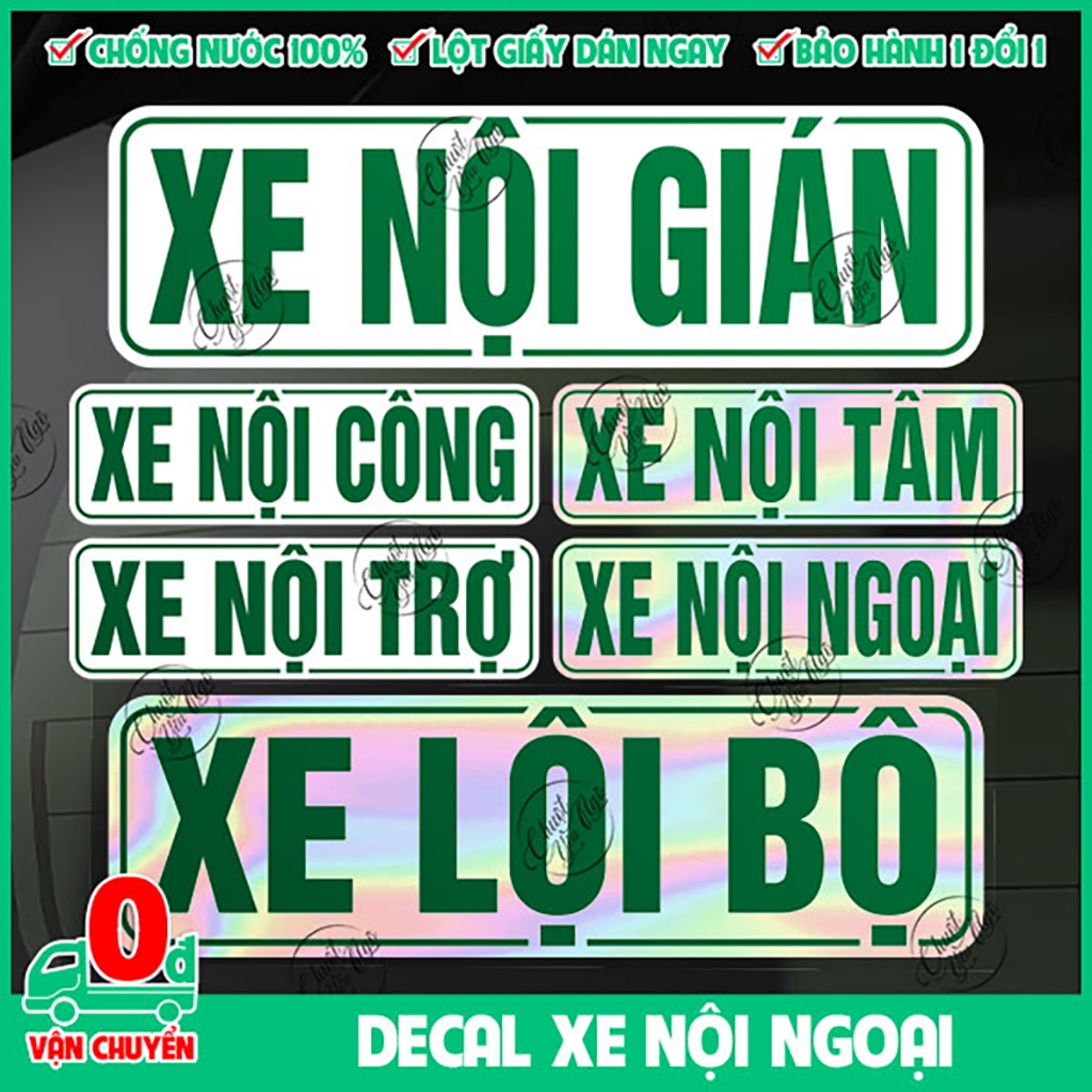 Decal xe nội ngoại trang trí ô tô hình dán vui decor xe tải chở hàng du lịch vận chuyển nội bộ nội gián nội trợ lội bộ