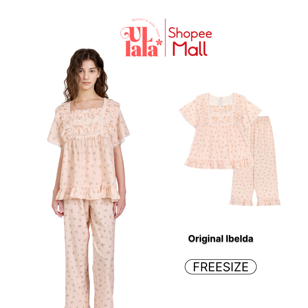 Ullala Pajamas Ibelda bộ ngủ mặc nhà nữ ngắn tay Freesize