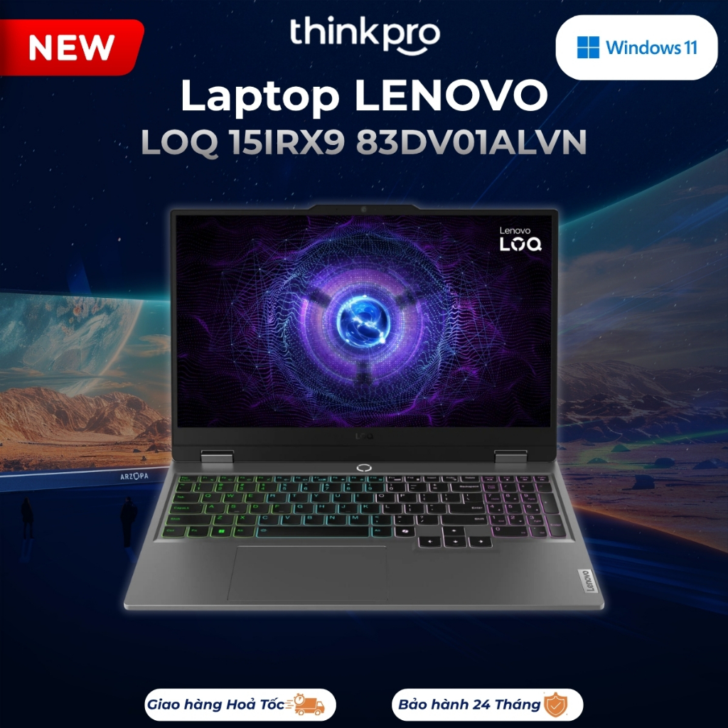 Laptop văn phòng Lenovo LOQ 15IRX9 83DV01ALVN Intel Core i7 13650HX 2.6GHz | 16GB | 512GB | FHD 144h