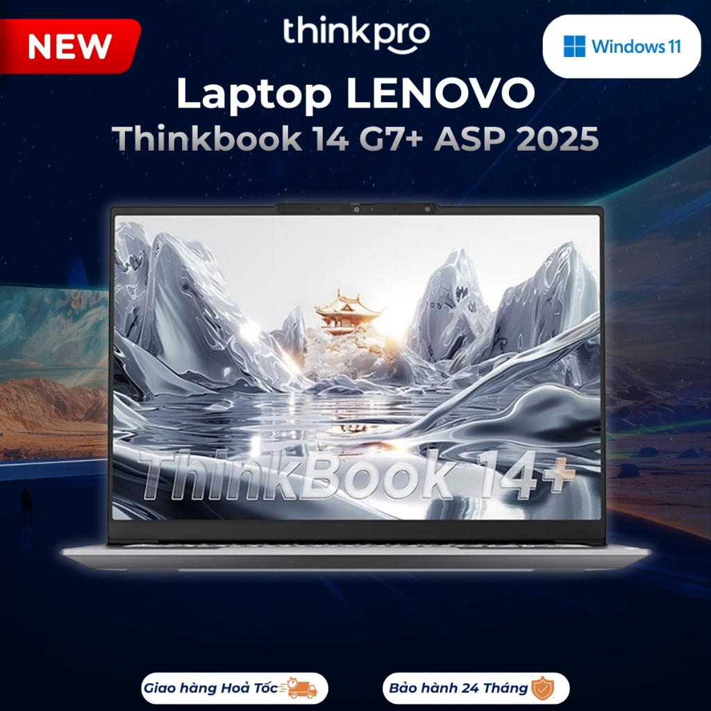 [CHÍNH HÃNG] Laptop văn phòng Lenovo Thinkbook 14 G7+ ASP 2025 AMD Ryzen 7 H 255 3.8GHz | 24GB | 512