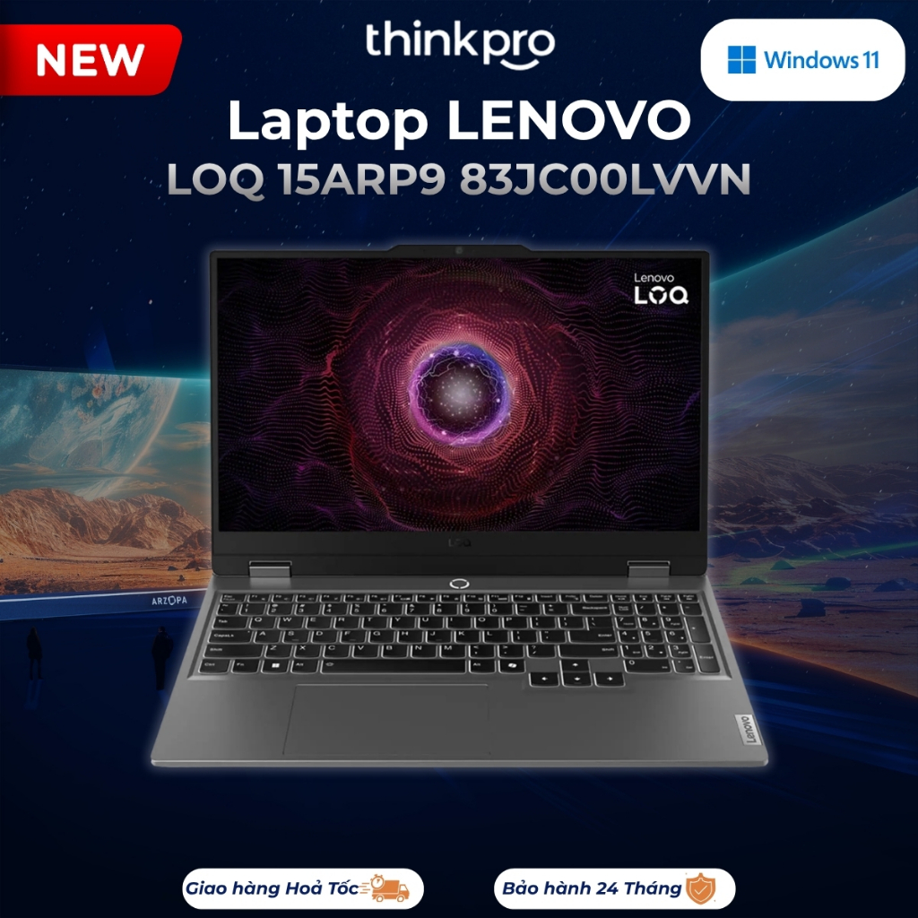 Laptop Gaming Lenovo LOQ 15ARP9 83JC00LVVN AMD Ryzen 5 7235HS 3.2GHz | 16GB | 512GB | RTX 3050 | 144