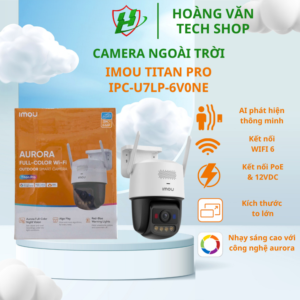 Camera Wifi Imou Titan Pro 6MP 3K+ IPC-U7LP-6V0NE Ban Đêm Rõ Như Ban Ngày, Đàm Thoại 2 Chiều, Có AI