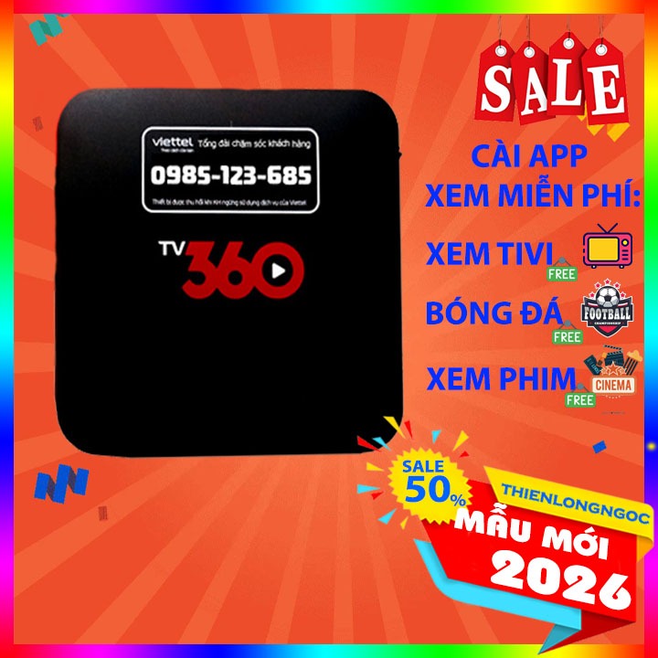 Androi Tivi Box 360 Viettel Box TV 360  HP40A Chuẩn Netflix Xem Truyền hình Xem Phim Youtube Miễn Ph