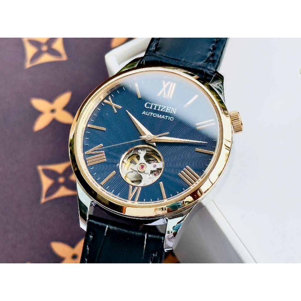 [Chính Hãng 100%] Đồng Hồ Nam Citizen Automatic Open Heart NH9136-02L (9136) Kính Sapphiare Mặt Xanh