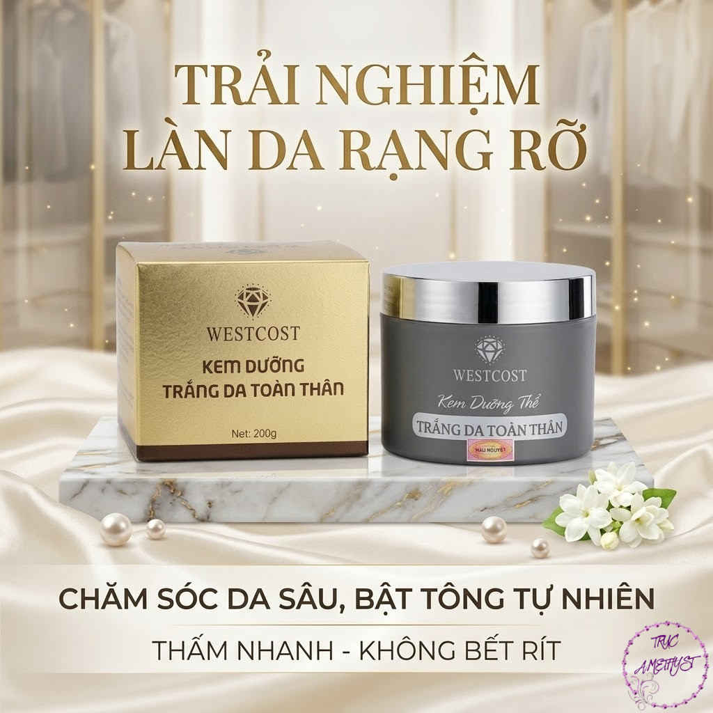Kem dưỡng trắng da body Westcost ngọc trai