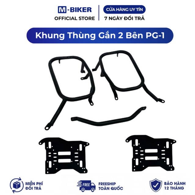 PG1 Khung Gắn Thùng 2 Bên PG1 abs M-Biker. Lắp trực tiếp vào baga pg1 mbiker dễ dàng tại nhà