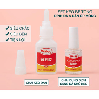 Keo dán waloc bê tông đính đá, gắn móng siêu bền