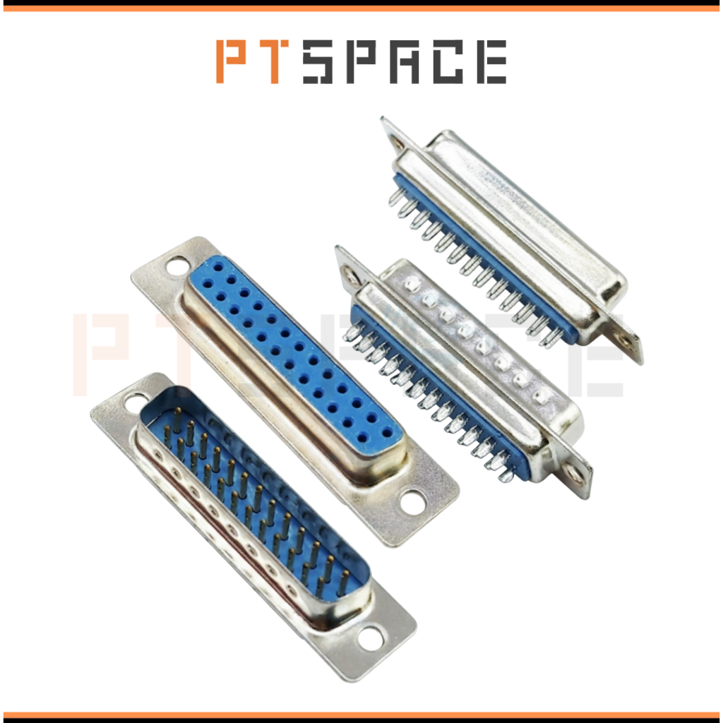 Cổng DB25 Đực Cái 25 Chân Thẳng 2 Hàng Hàn Nối Dây