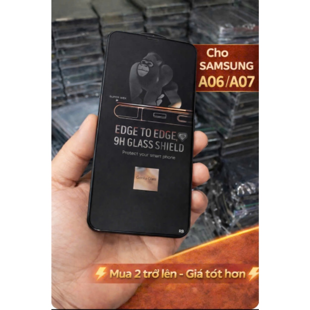 KÍNH CƯỜNG LỰC SAMSUNG A06 / A07 FULL MÀN – CHỐNG XƯỚC, CHỐNG VỠ