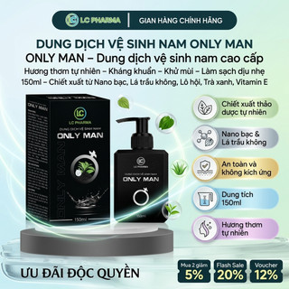 COMBO 3 Chai Dung dịch vệ sinh nam giới ONLY MAN giảm viêm ngứa, Cải thiện hạt ngọc cho phái mạnh (150ml)