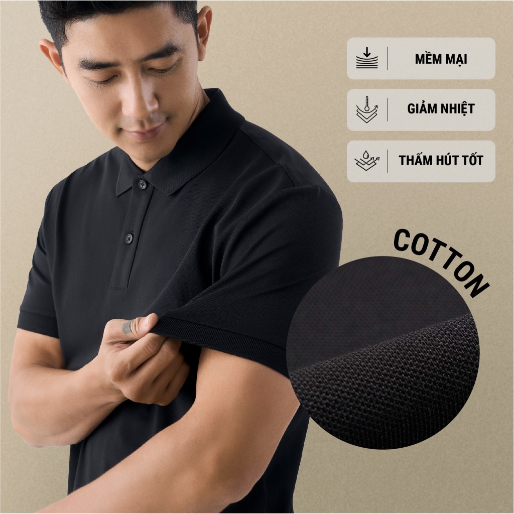 [🔥HOT] Áo Polo Trơn Tay Ngắn Co Giãn Thoáng Mát Form Fitted - Routine 10S26POL032 | BigBuy360 - bigbuy360.vn