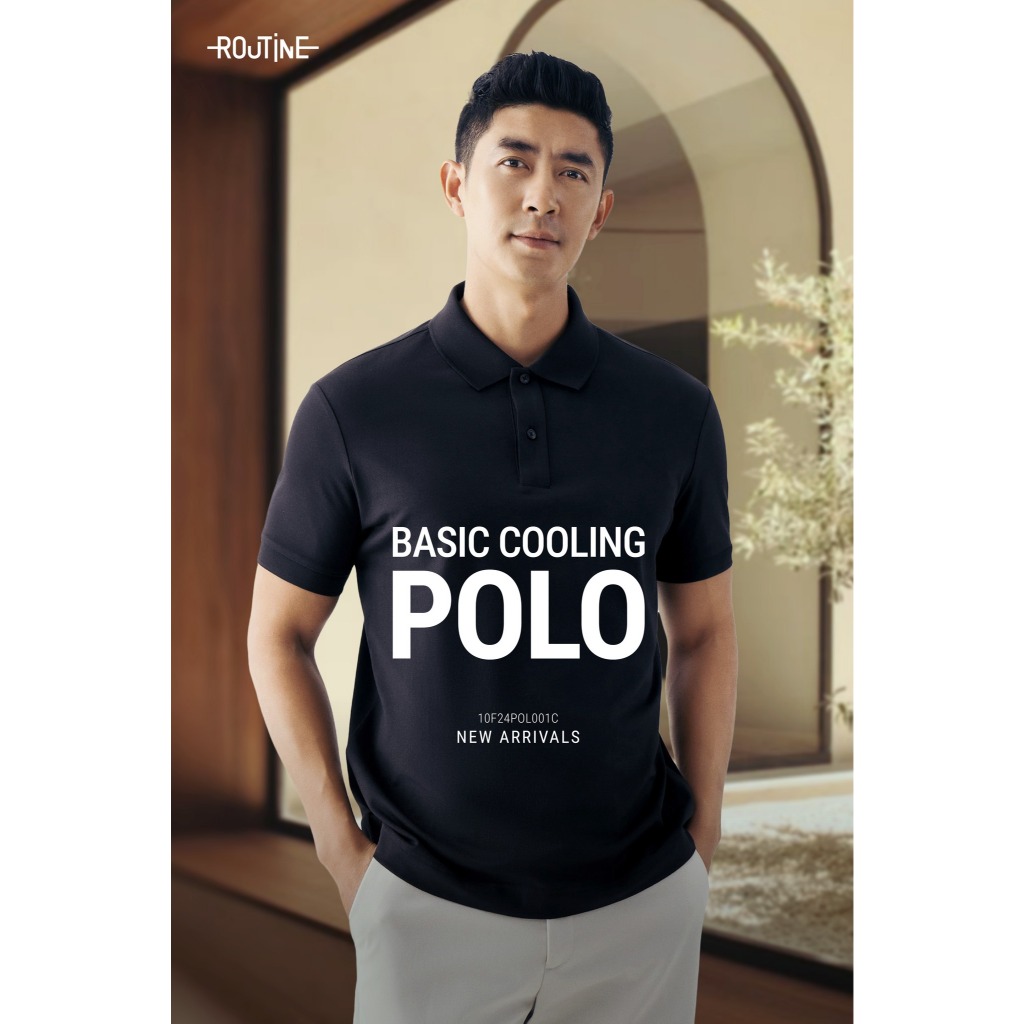 [🔥HOT] Áo Polo Trơn Tay Ngắn Co Giãn Thoáng Mát Form Fitted - Routine 10S26POL032