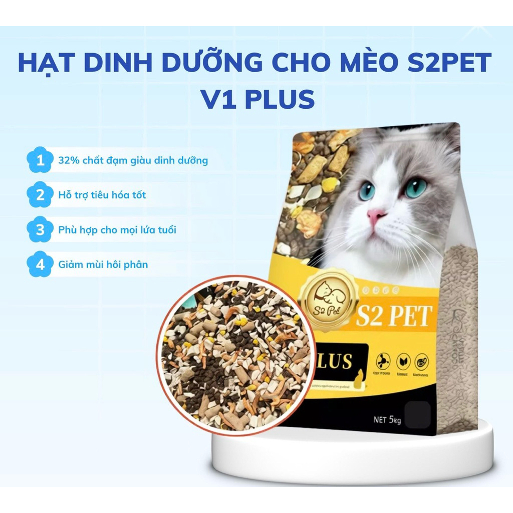 Hạt thức ăn khô cho mèo S2 Pet V1