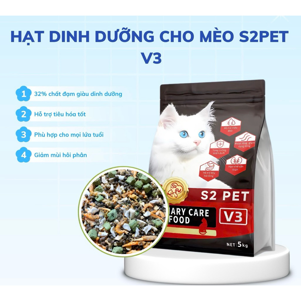 Hạt thức ăn khô cho mèo S2 pet V3