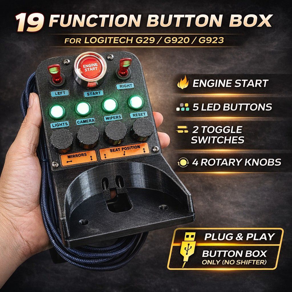 USB Sim Racing Button Box for Logitech G29 G920 G923 DIY Control Panel PC