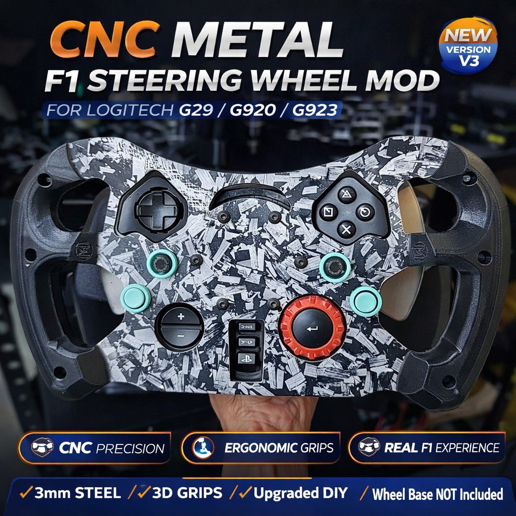 F1 Racing Wheel Mod Logitech G29 G923 G920 Real Sim Upgrade Metal Version V3