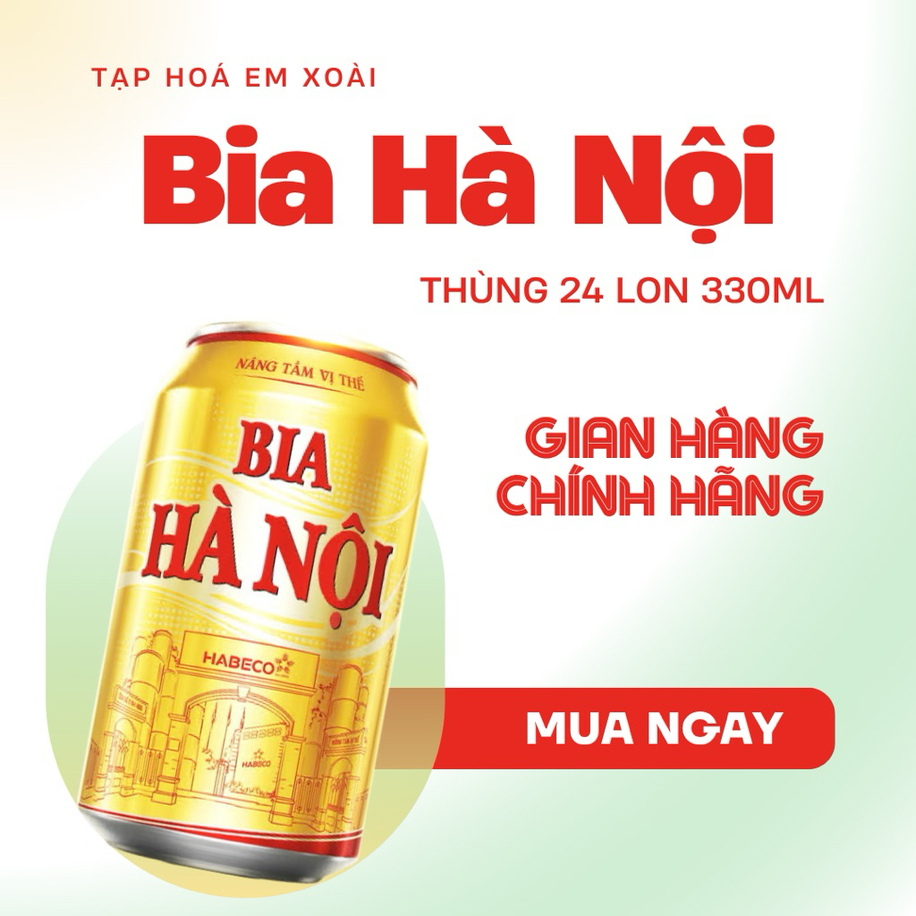 [ Bia ] Thùng 24 Lon Bia Hà Nội 330ml ( Bia Habeco )