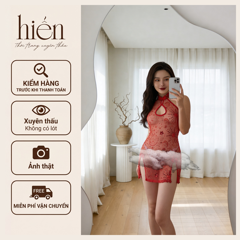 Váy Đầm Sườn Xám Nữ Dáng Ngắn Họa Tiết Sao Kim Sa XT967-NSN | Hiển Store