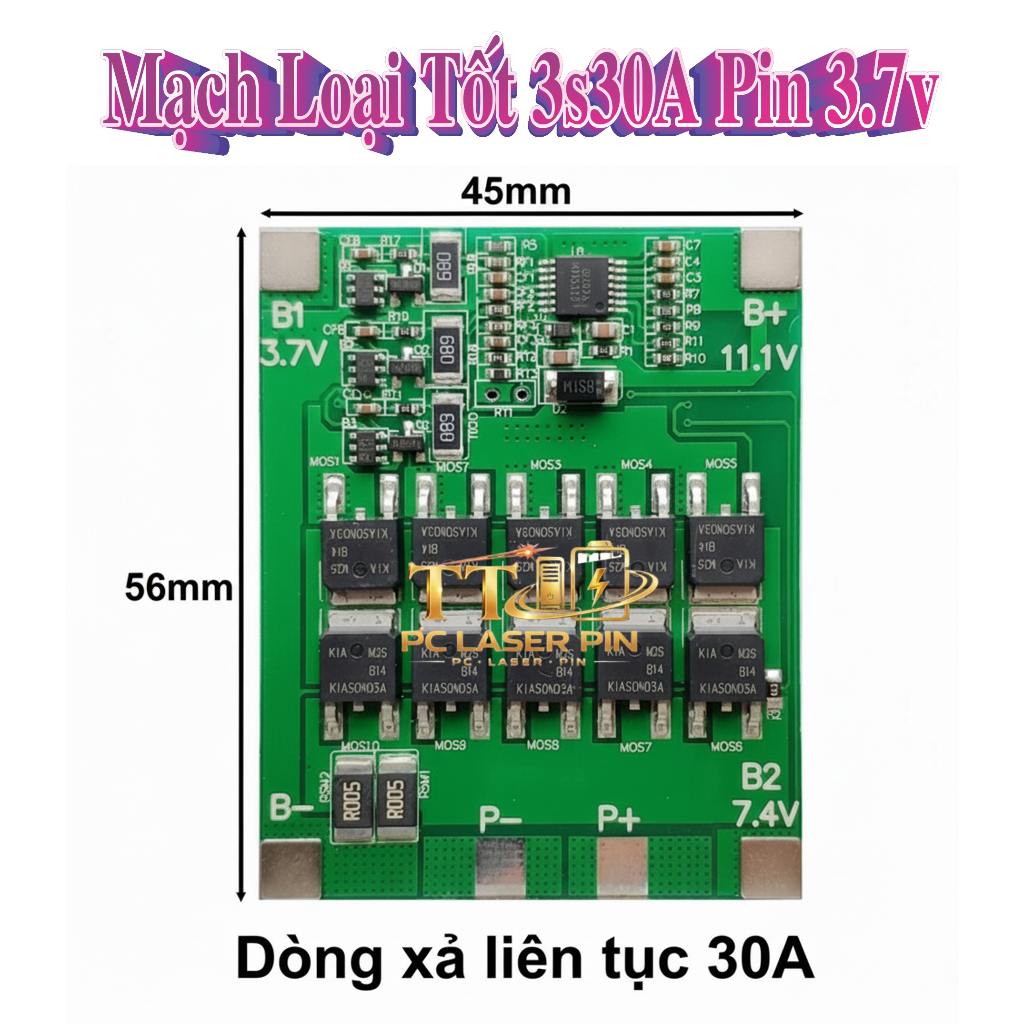 Mạch BW chính hãng 3S 12V 30A BW bảo vệ pin Li-ion 3.7V