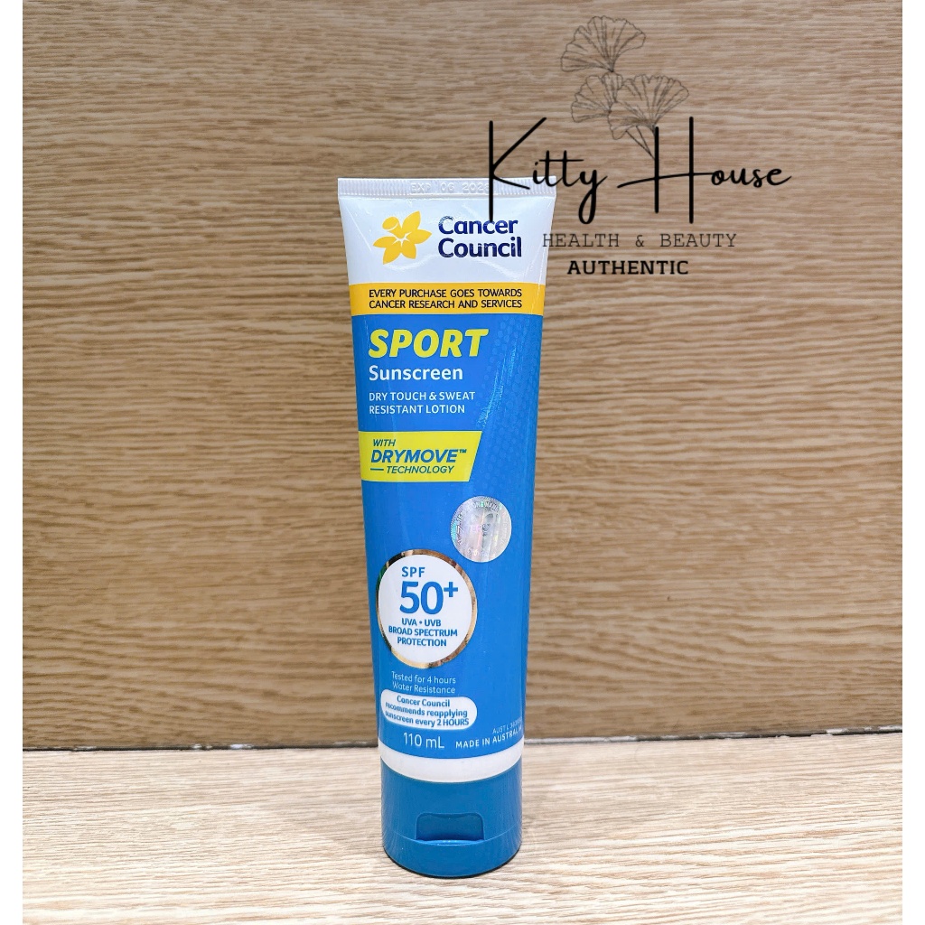 [Nhập khẩu chính ngạch] Kem chống nắng Cancer Council Sport Sunscreen Dry Touch & Sweat SPF 50+ tuýp