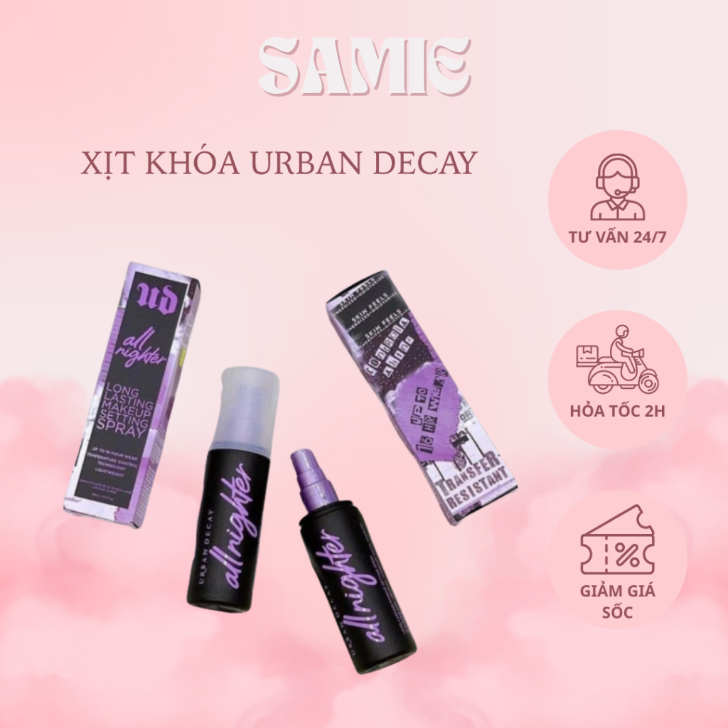 Xịt khóa Urban decay 118ml Xịt khoá nền makeup Urban Decay All Night Cố Định,Khoá Trang Điểm,không t