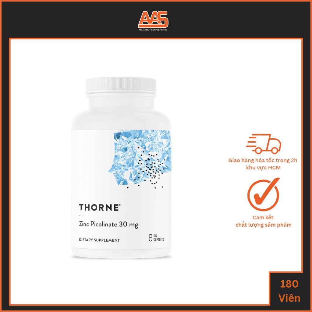Viên kẽm Zinc Picolinate 30mg , hỗ trợ sức khỏe, tăng đề kháng, phát triển, phục hồi cơ từ THORNE