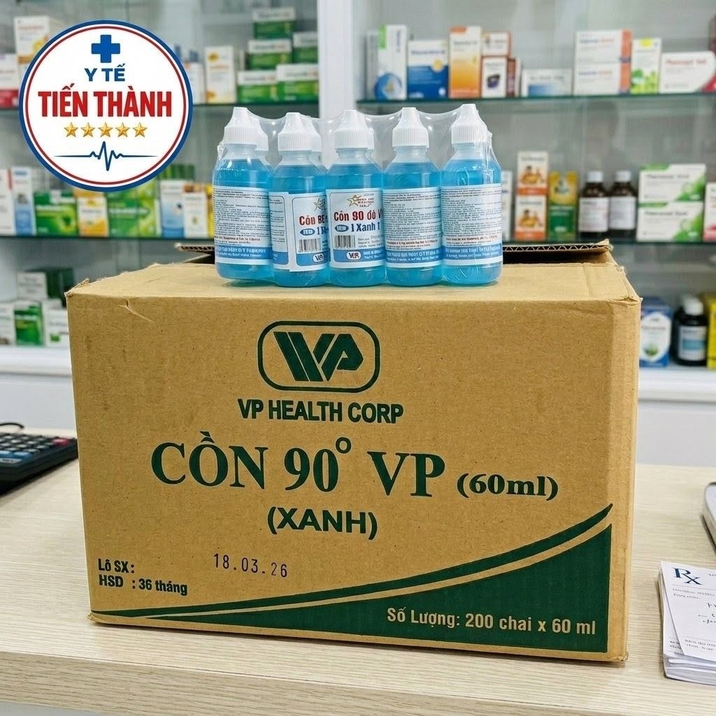 Combo 100-200 chai Cồn xanh 90 độ Vĩnh Phúc 60ml