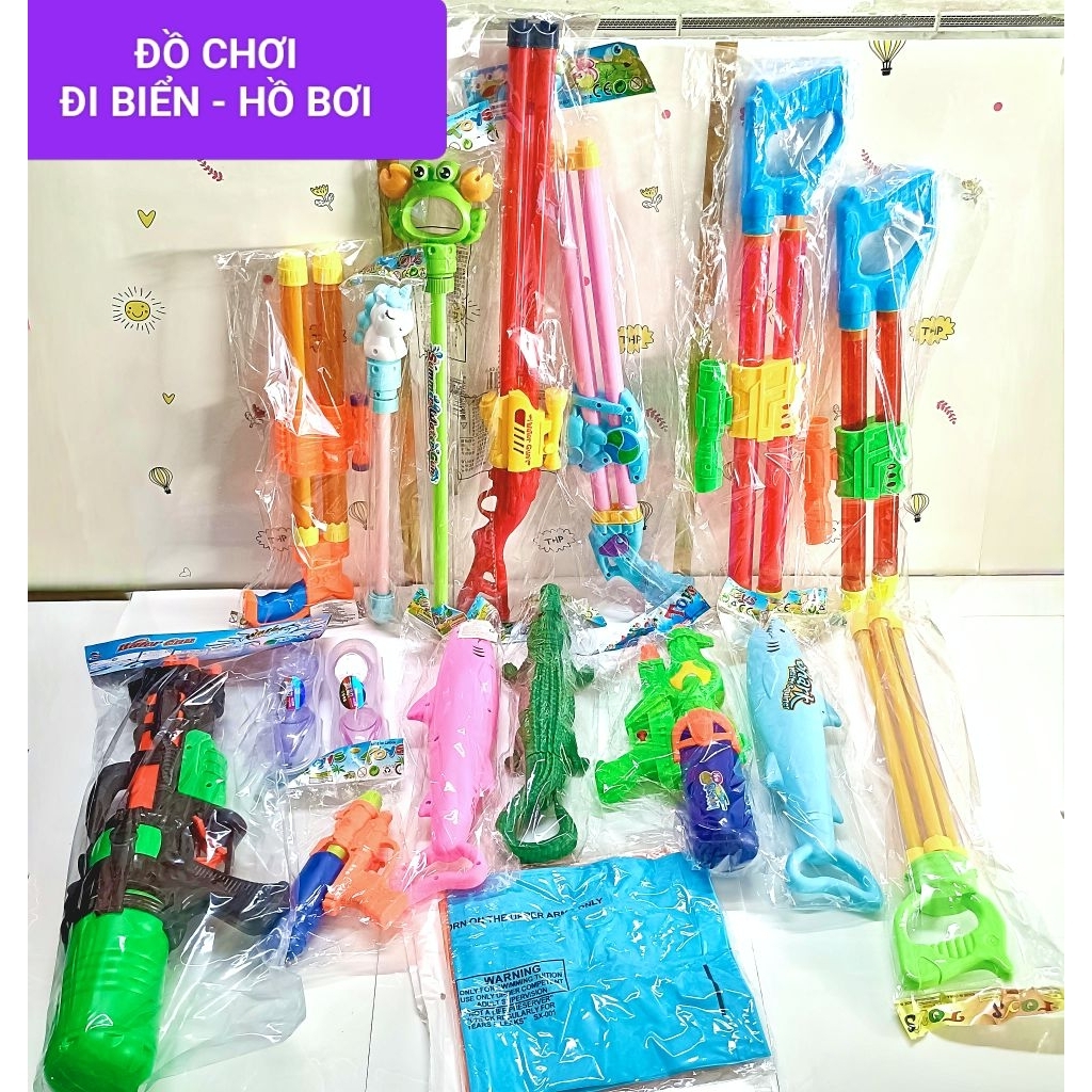 BÌNH TÂN SHOP 👑 Đồ chơi trẻ em - Súng nước / Thục nước 1 nòng , 2 nòng , 4 nòng , kính bơi , phao ta