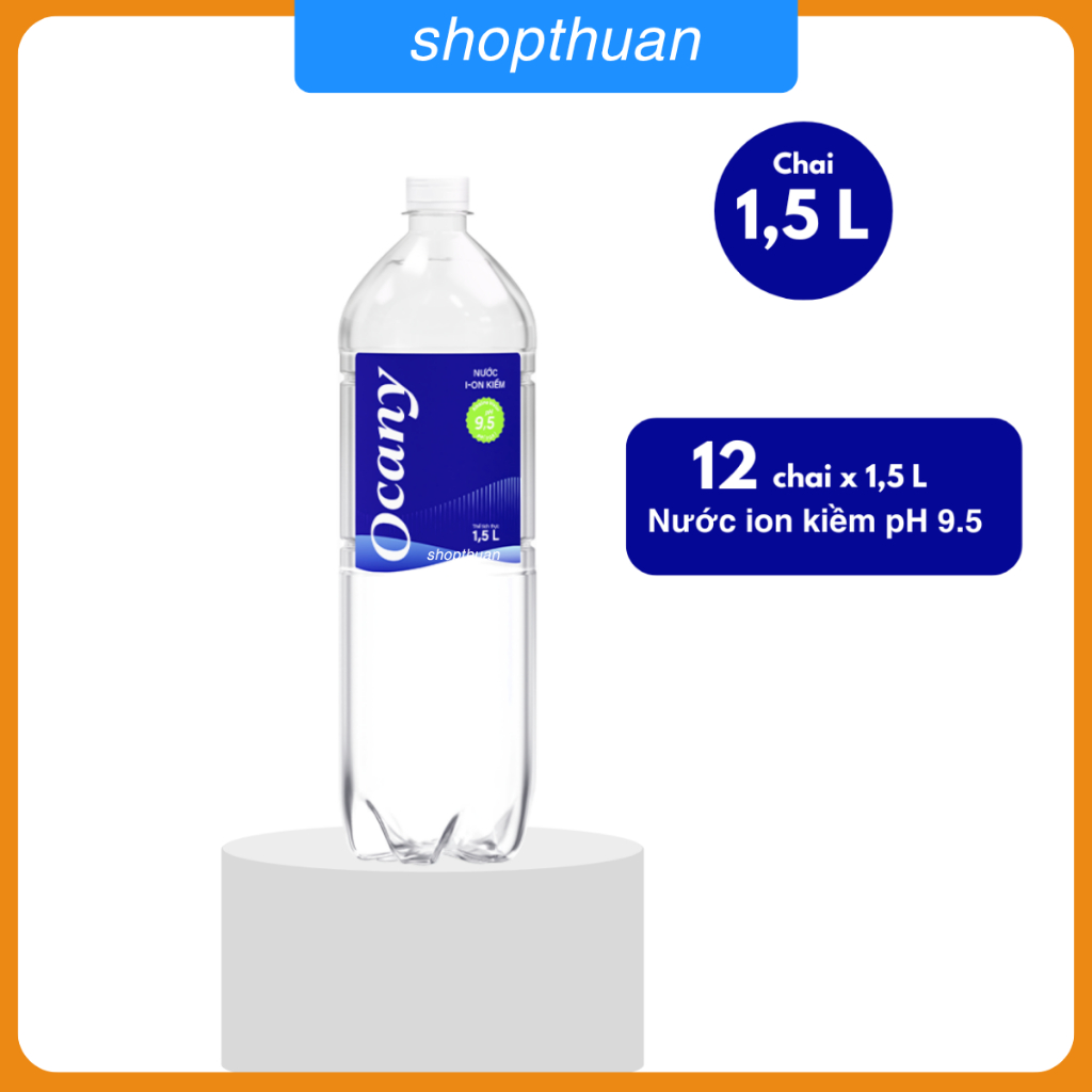 Nước uống ion kiềm Ocany 1,5 Lít ( thùng 12 chai ) pH 9.5