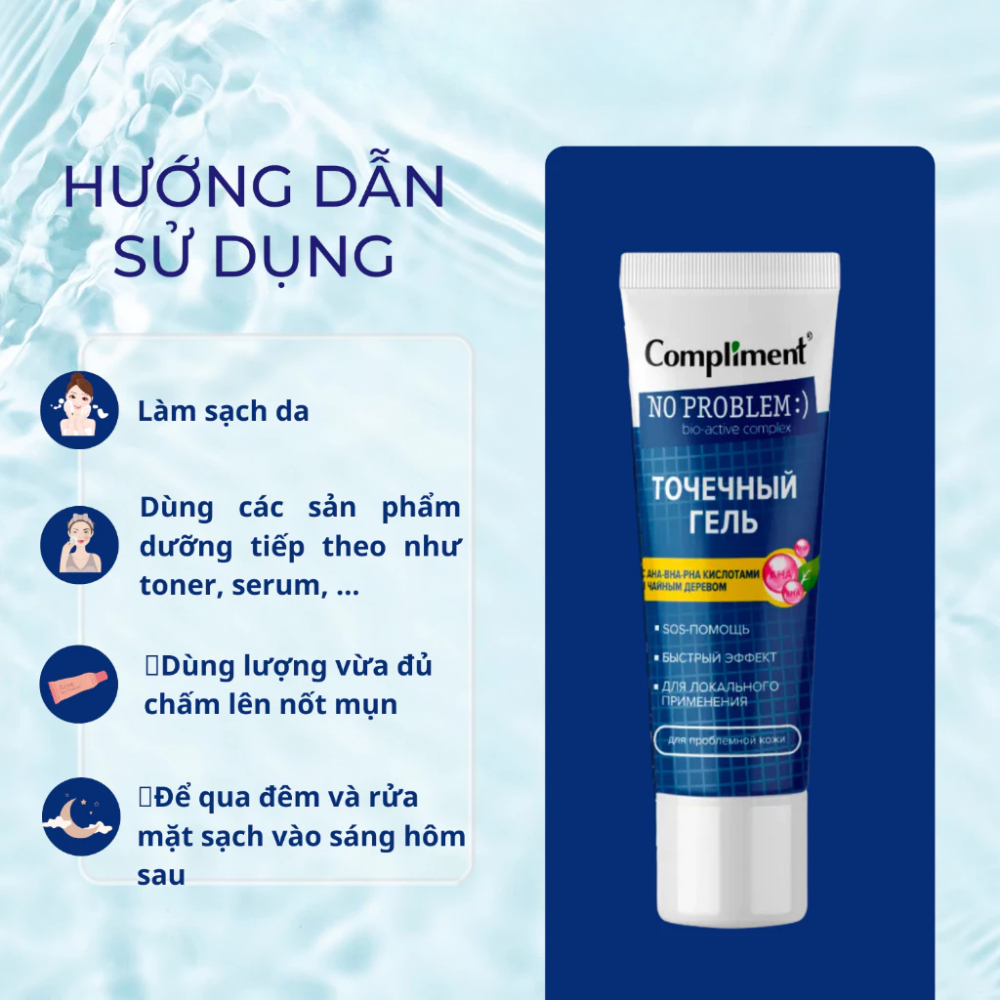 Ảnh 6 của Gel Chấm Mụn Compliment No Problem AHA-BHA-PHA gom cồi mụn, hỗ trợ giảm sưng 25ml