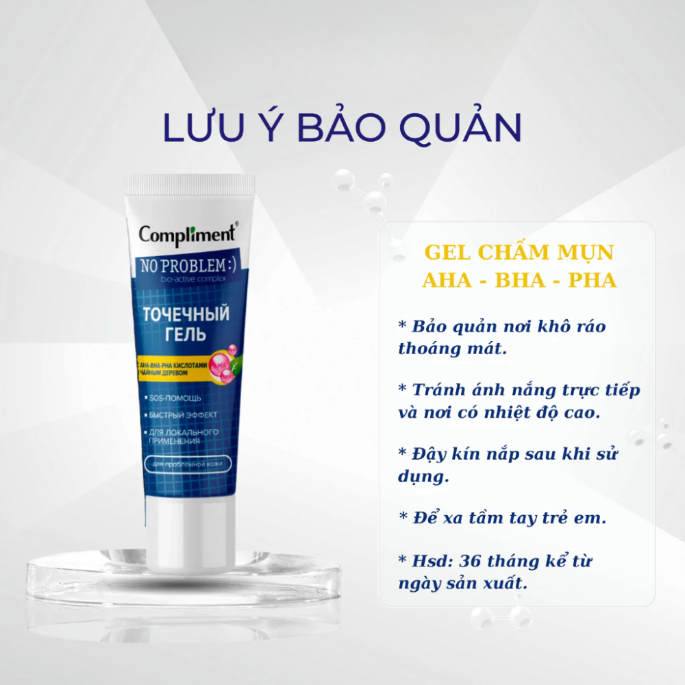 Ảnh 7 của Gel Chấm Mụn Compliment No Problem AHA-BHA-PHA gom cồi mụn, hỗ trợ giảm sưng 25ml