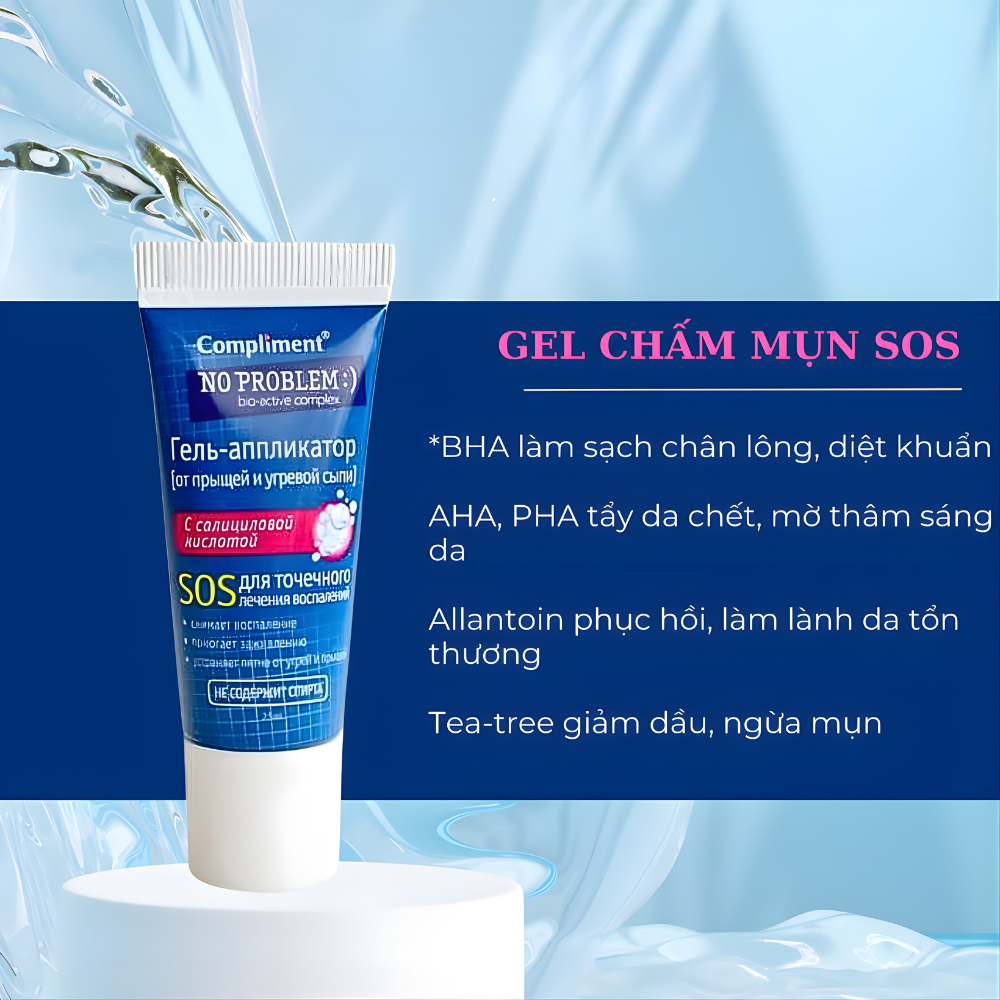 Ảnh 3 của Gel Chấm Mụn Compliment No Problem AHA-BHA-PHA gom cồi mụn, hỗ trợ giảm sưng 25ml