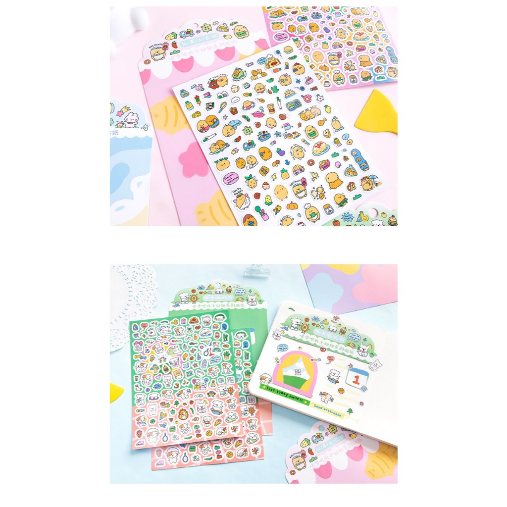 Sticker hoạt hình tấm lớn phong cách Hàn Quốc kích thước 14*18 cm-shop Liam