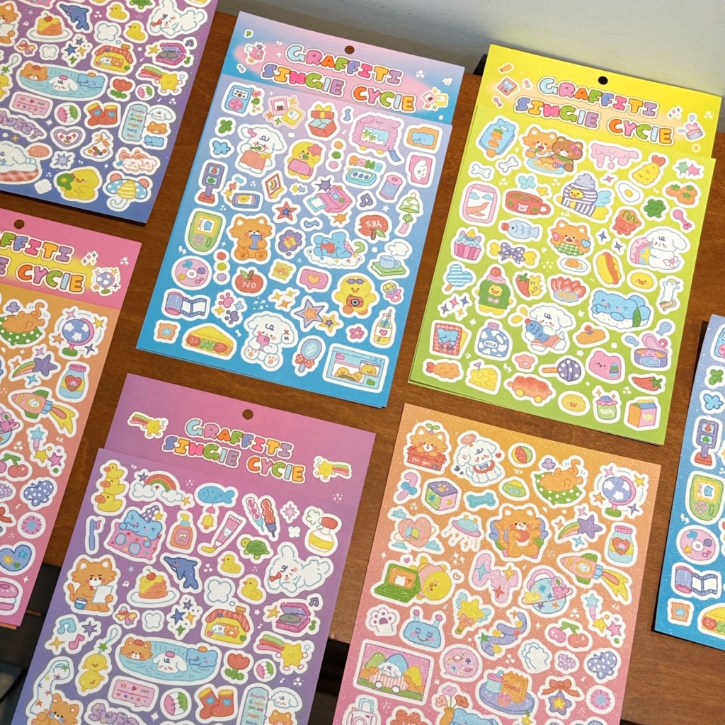 Sticker hoạt hình tấm to hình GRAFFITI Single - shop Liam