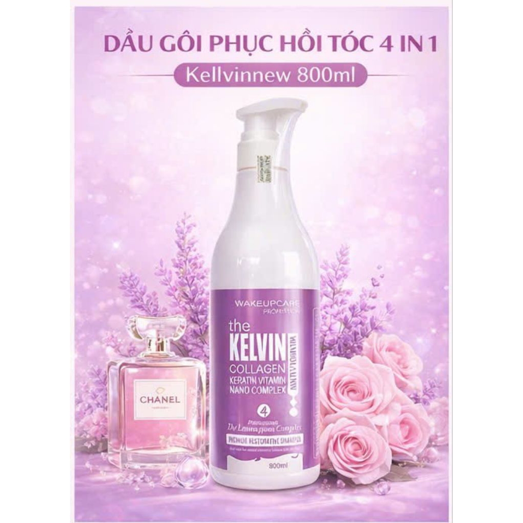 Dầu gội phục hồi tóc cao cấp collagen kerratin kellavin sử lý  tóc khô sơ chẻ ngọn mất nước chỉ 1 bư