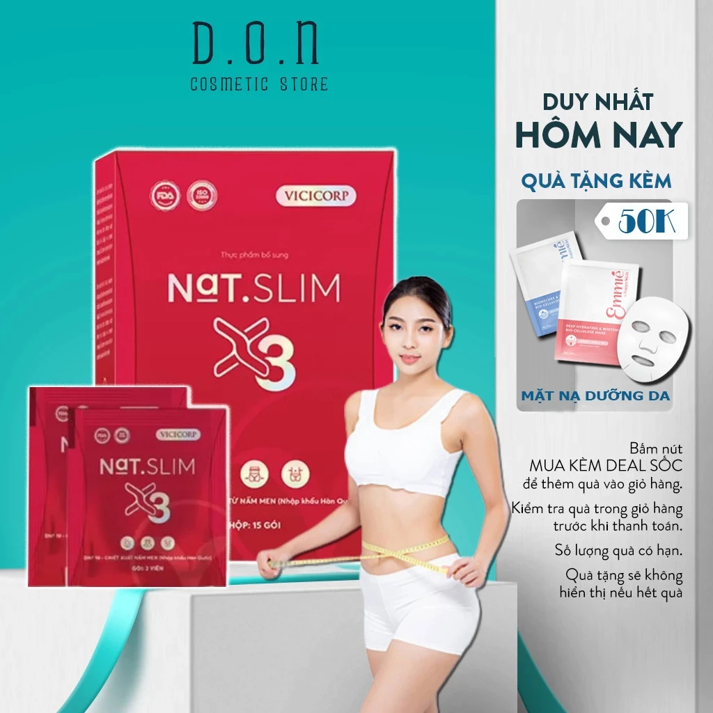 Giảm Cân Nat Slim X3 Vicicorp  Chính Hãng Giúp Giảm Cân An Toàn 2-3 Kg Sau 15 Ngày Sử Dụng 30 Viên
