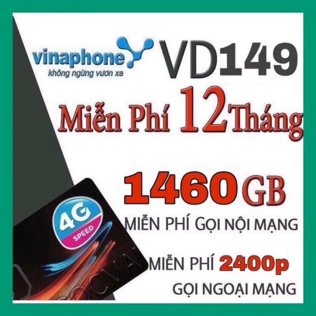 SIM VD149 6G/NGÀY 12 tháng, 200p ngoại mạng/tháng, nội mạng miễn phí hạn 30/04/27