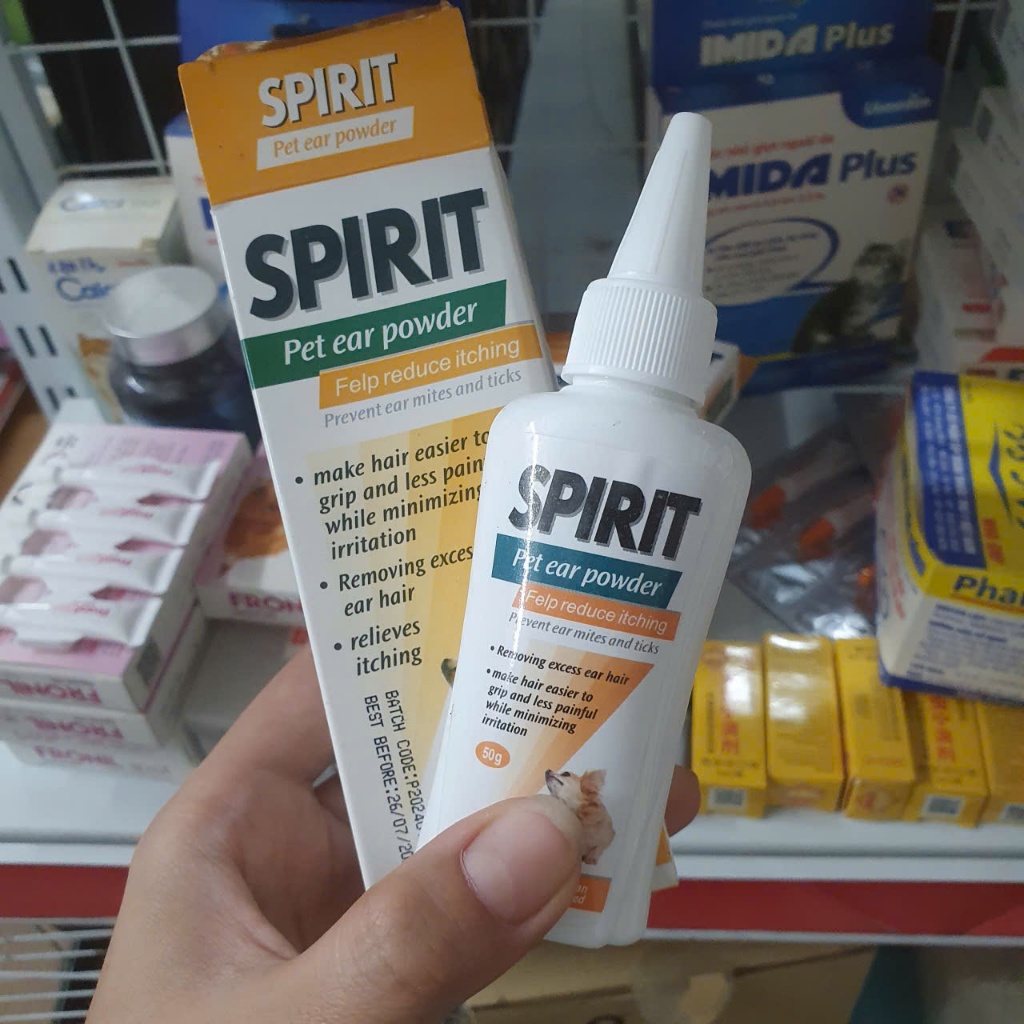 Bột nhổ lông tai chó mèo Spirit hộp 50gr