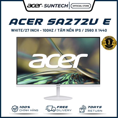 Màn Hình Acer SA272U E (White) - 27INCH - 2K, Tấm Nền IPS, 100Hz, 1ms, Thiết Kế Siêu Mỏng Ultra-Slim