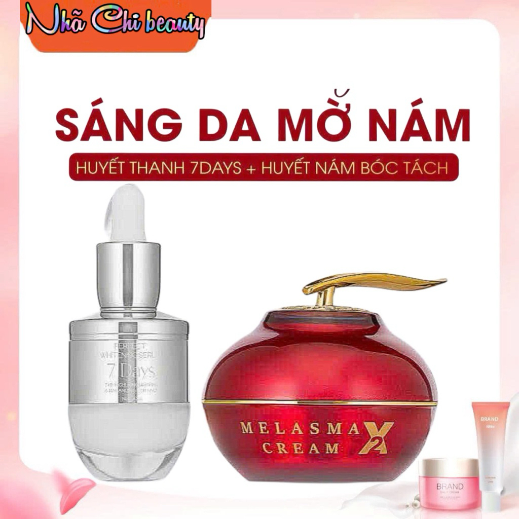 Combo Kem huyết nám X2 Queenie Skin và Huyết Thanh 7day Queenie Skin