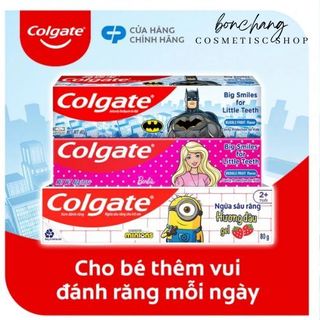 combo kem đánh răng 40g Colgate cho trẻ em ( Batman/barbie/monion )