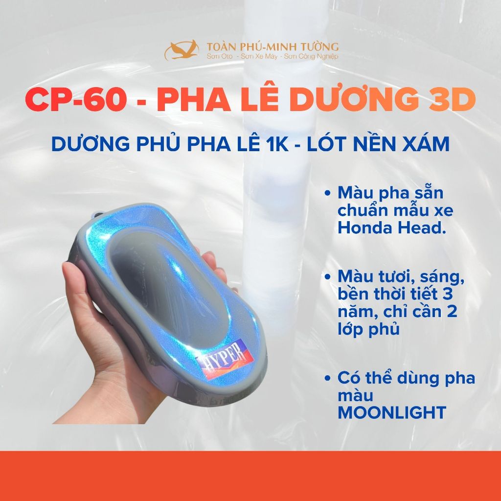 Sơn màu pha lê dương trên nền xám xi măng 1K (Code: HYPER CP-60) - 500ML - 1L