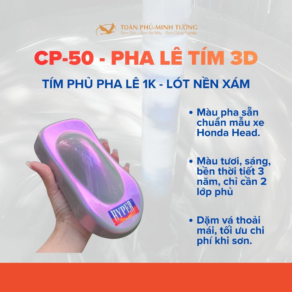Sơn màu pha lê tím hồng 1K (Code: CP-25, CP-50) - 500ML - 1L