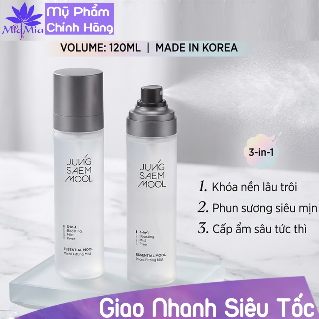 Xịt Khoáng Khoá Nền Jung Saem Mool Micro Fitting Mist 120ml Giúp Lớp Makeup Bền Màu Lâu Trôi
