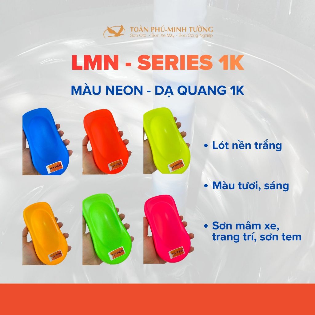 Sơn HYPER màu neon phản quang (Neon series) - 1Lít - 0.5Lit