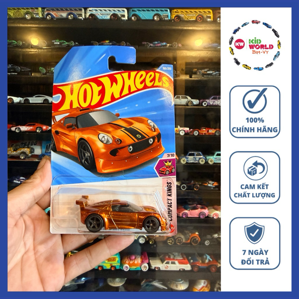 Xe mô hình Hot Wheels basic Super T-Hunts Lotus Sport Elise JJM22 (CARD GẪY).