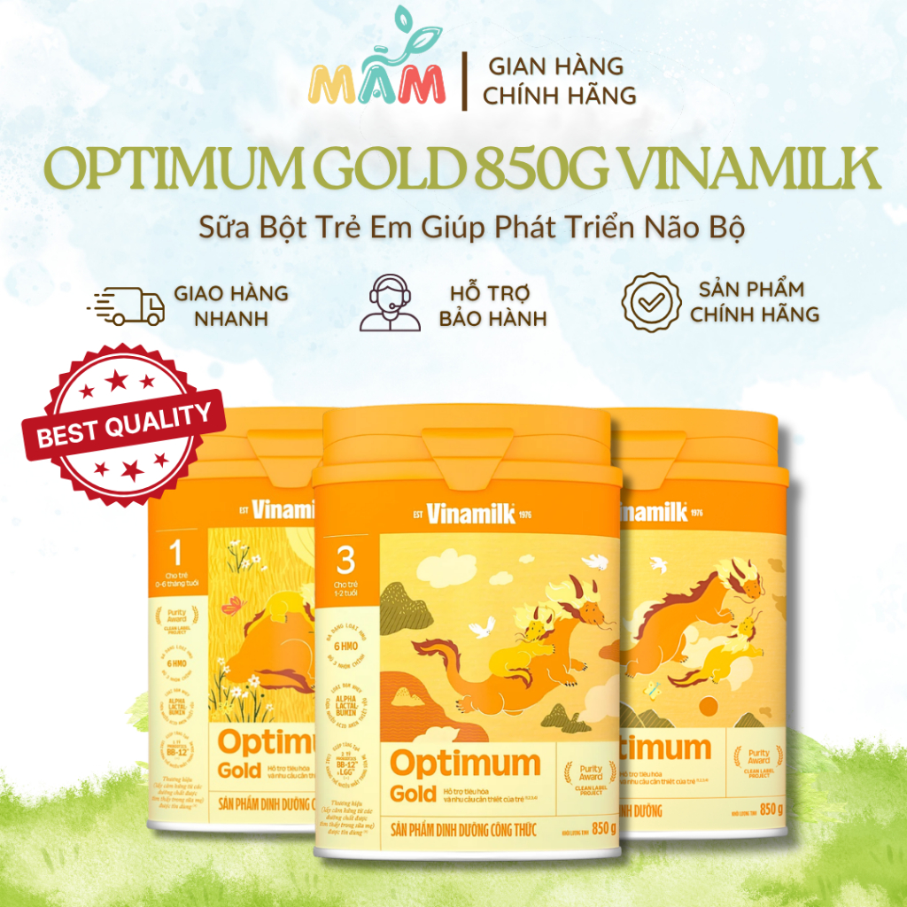 Sữa Bột Trẻ Em Optimum Gold Vinamilk 850G - Sữa Optimum Gold 850g Chính Hãng Số 1,2,3,4 - Shop Mầm M